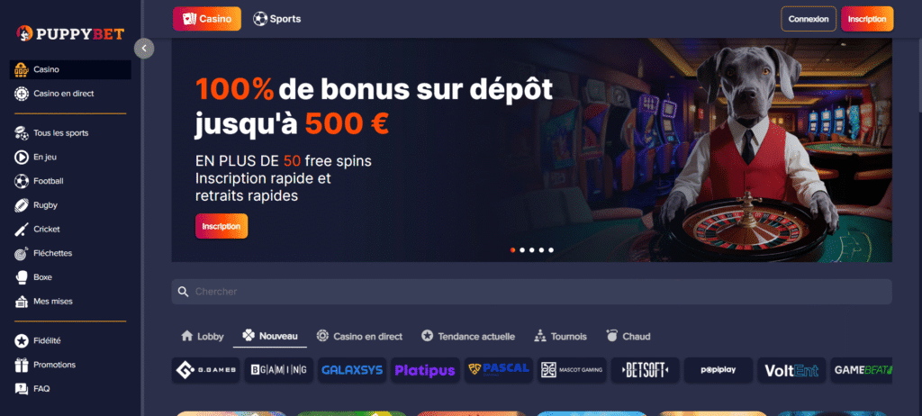 puppybet casino dépôt 20 €
