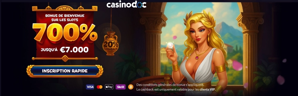 Bonus de bienvenue Aphrodite Casino