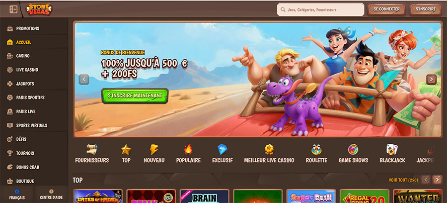 déposer 10 euros sur stone vegas