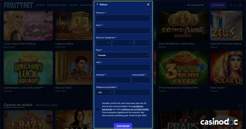 questionnaire frostybet