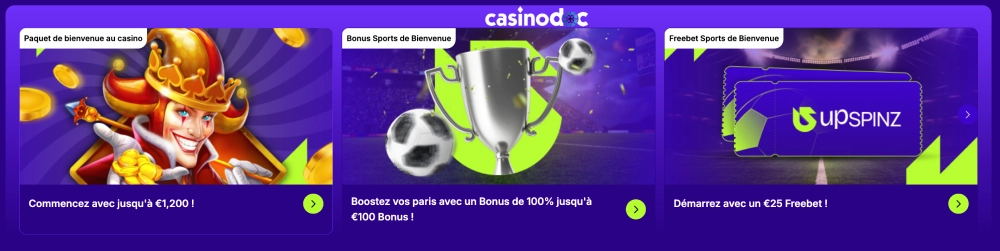 Bonus de bienvenue Upspinz