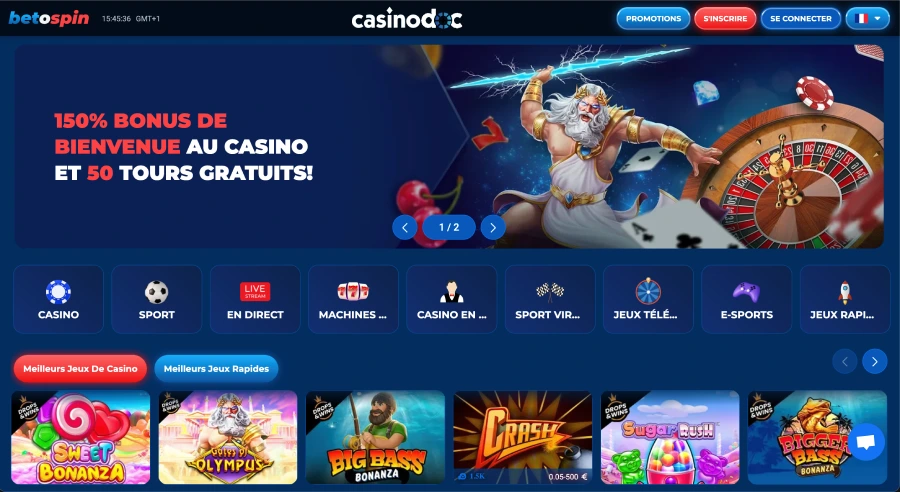 Inscription sur BetOspin étape1