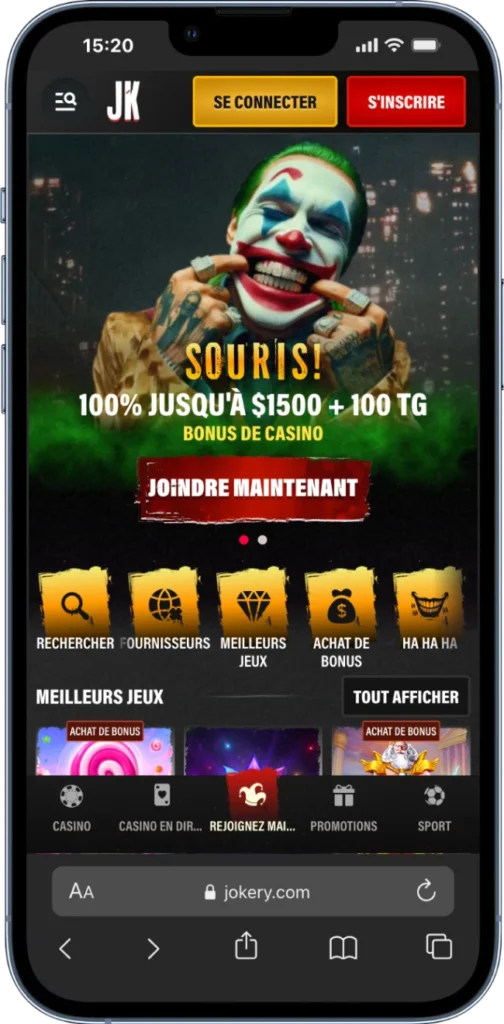 Jokery Casino sur mobile