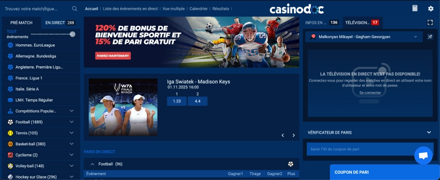 Les paris sportifs sur BetOspin