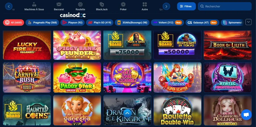 Section casino de BetOspin