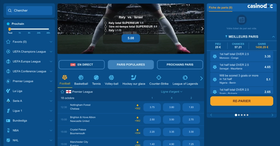 Winbay Casino section paris sportifs