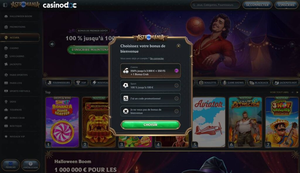 inscription sur Astromania étape 2