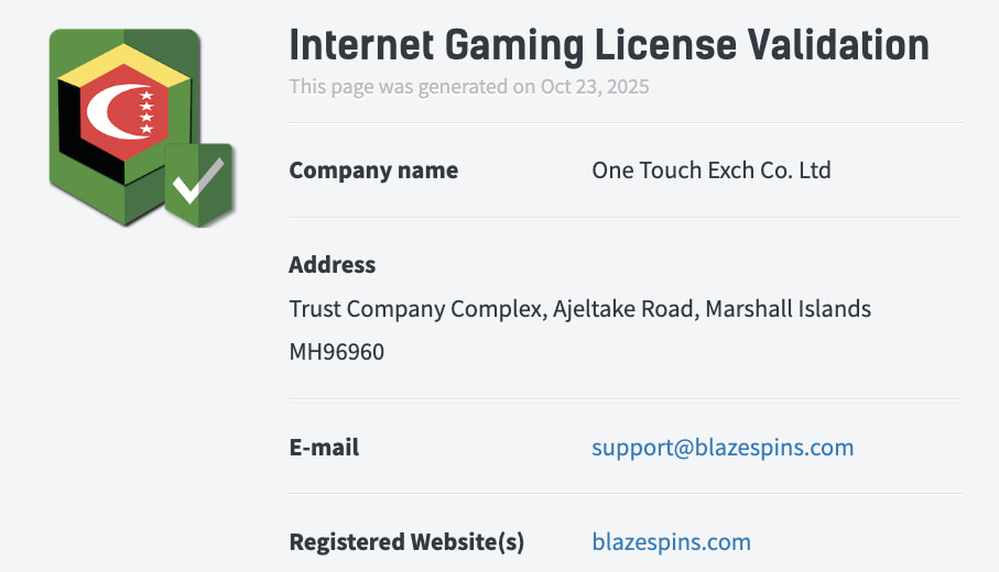 licence Blaze Spins