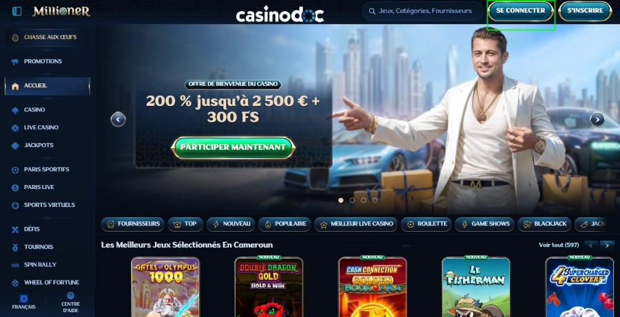 inscription étape1 millioner casino