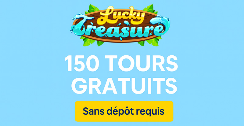 150 tours gratuits sur lucky treasure