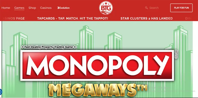 monopoly megaways big time gaming