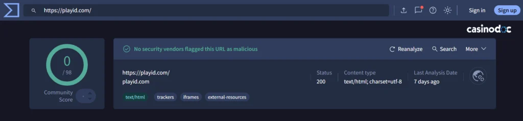 sécurisé playid casino