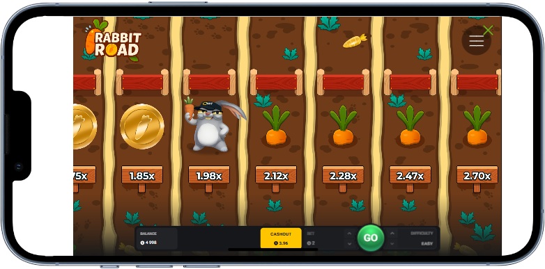rabbit road debut de partie sur mobile