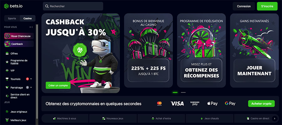 Dépôt 1 euro sur Bets.io