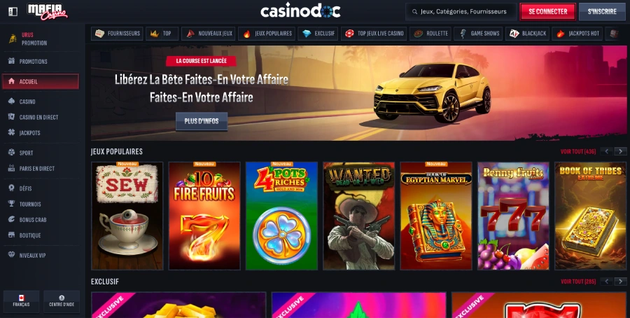 Mafia Casino bonus 200% 1er dépôt