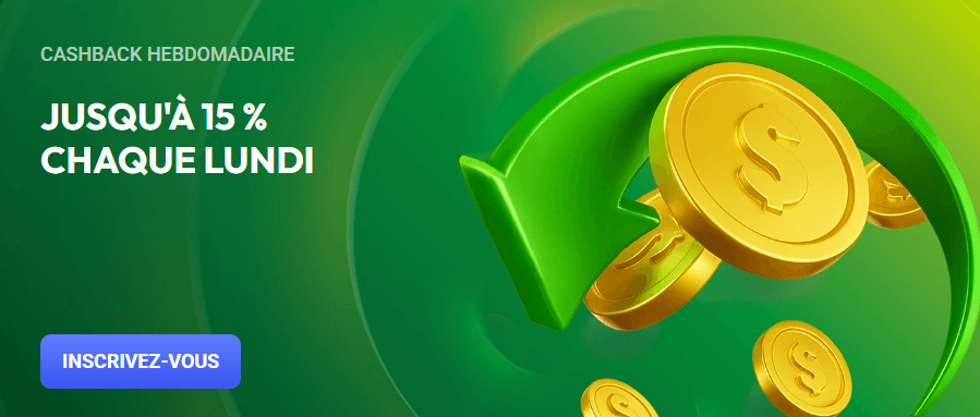 cashback hebdomadaire spinaura