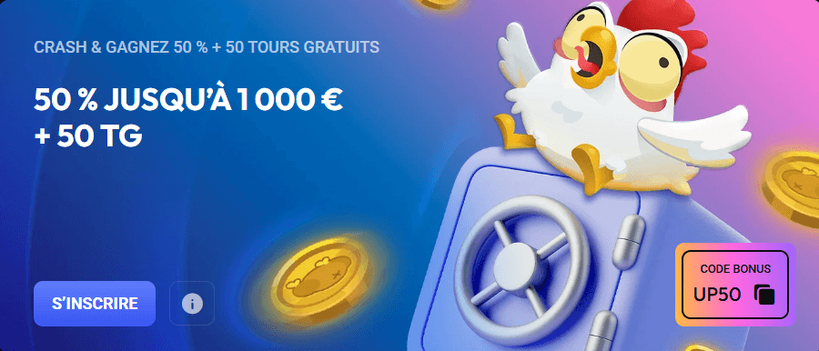 bonus crash et gagnez 50% spinaura