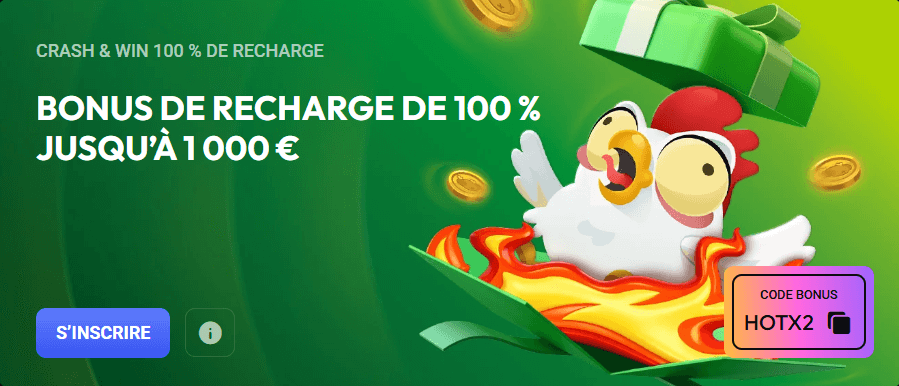 bonus crash & win 100% spinaura