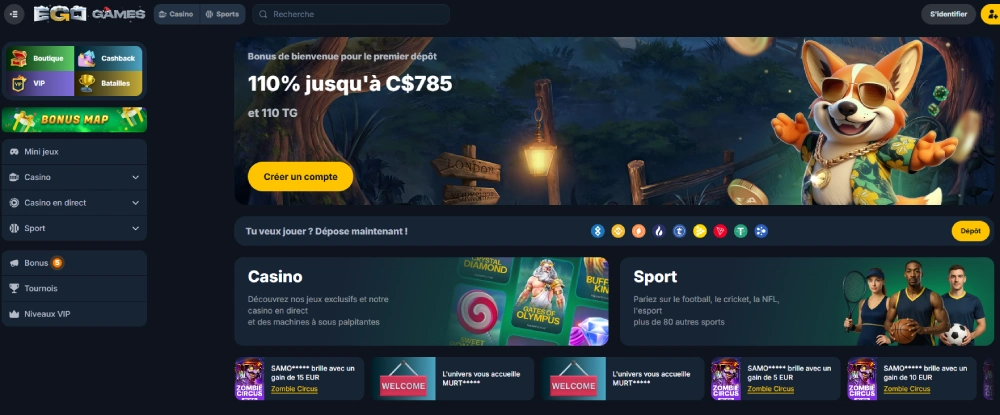Ego Games meilleur casino Amex