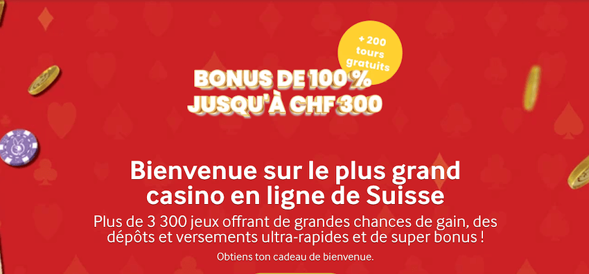 page d'accueil du casino suisse MyCasino
