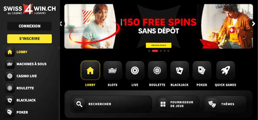 page d'accueil du casino suisse Swiss4Win
