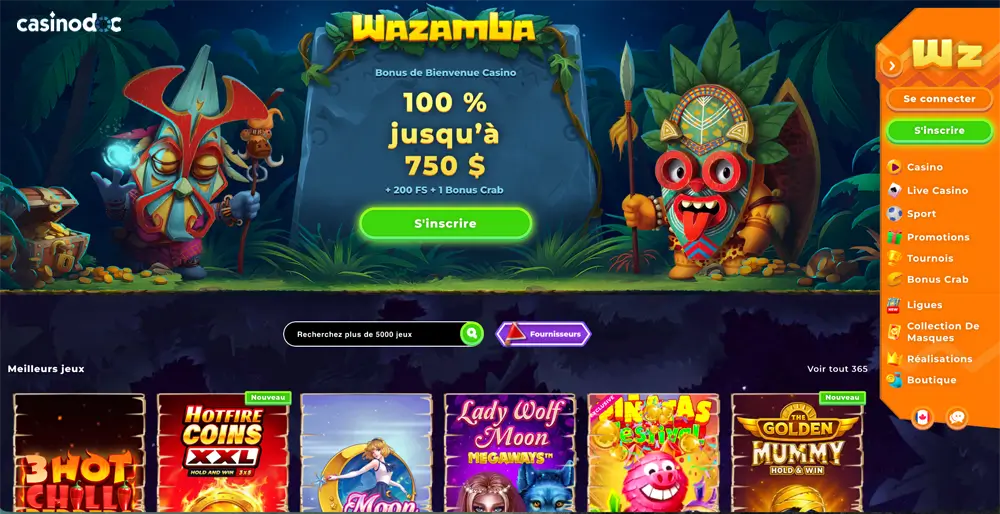 wazamba casino en ligne kahnawake