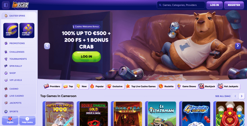 page d'accueil spinbara casino