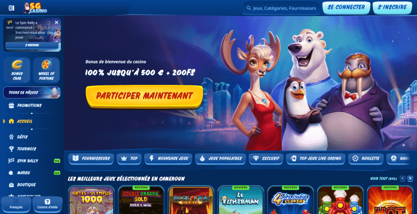 page d'accueil sg casino