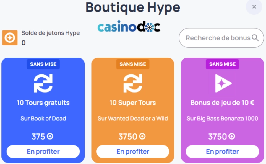 boutique sur hypekasino
