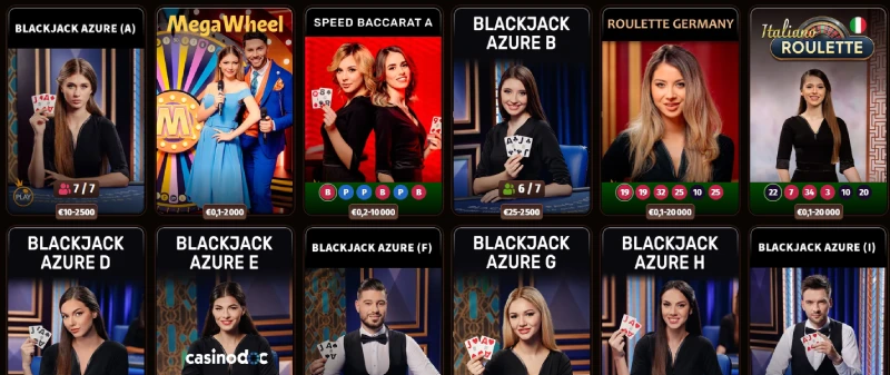 les jeux de casino en direct sur WestAce