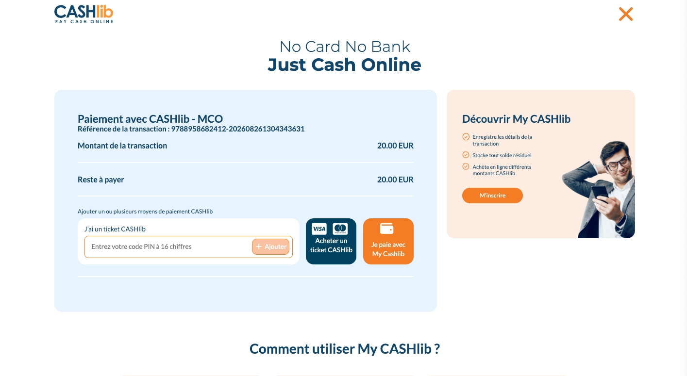 Confirmation du paiement lors d'un dépôt sur Wildzy