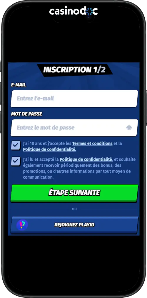 inscription étape 3 big clash casino