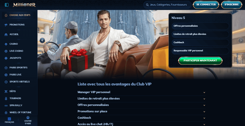 page vip millioner casino