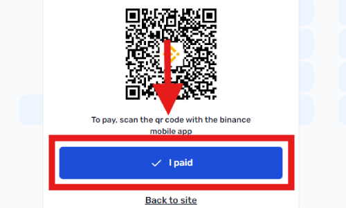 bouton "i paid" sur binance