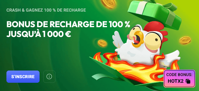 Code promo du bonus de recharge Instant Win de Spinaura