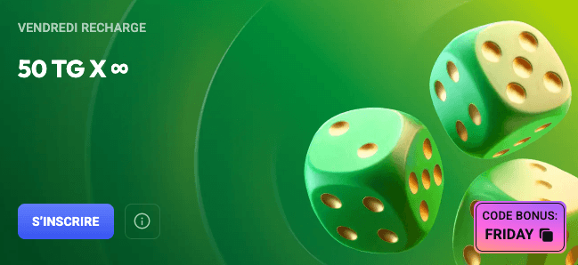 Code promo du bonus de recharge du vendredi du casino Spin Aura