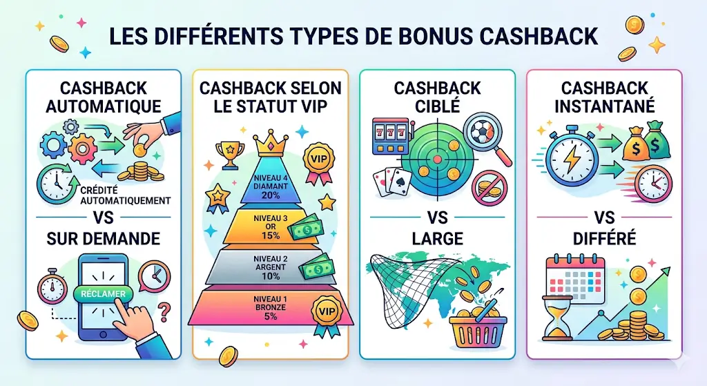 différents types de bonus cashback