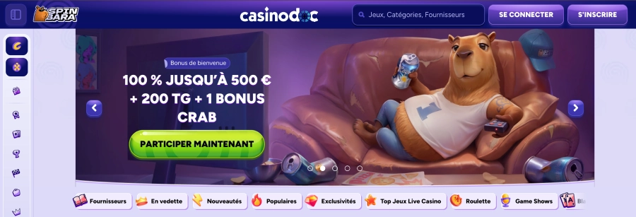 page d'accueil spinbara