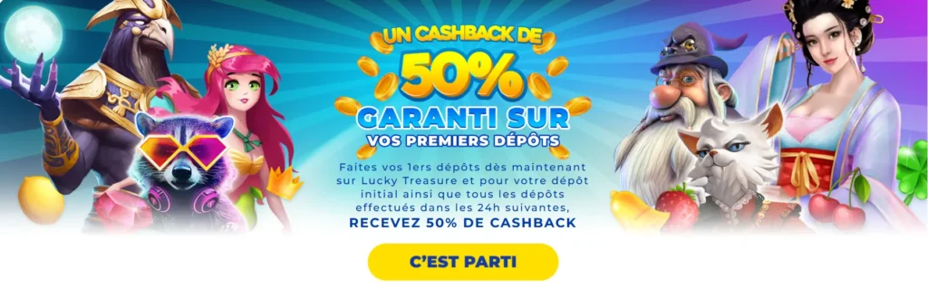 lucky treasure casino bonus cashback