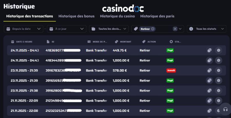 retrait gains casino en ligne étape4