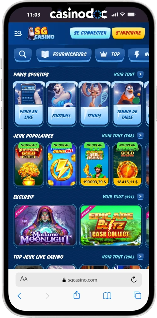 sg casino sur iphone