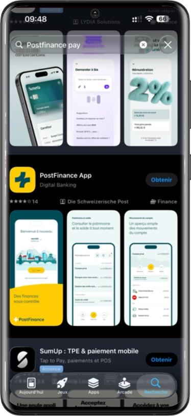 activation et utilisation postfinance étape1