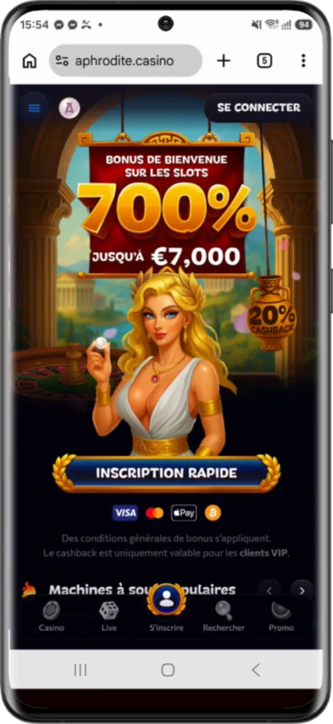 casino sur android via chrome étape 1