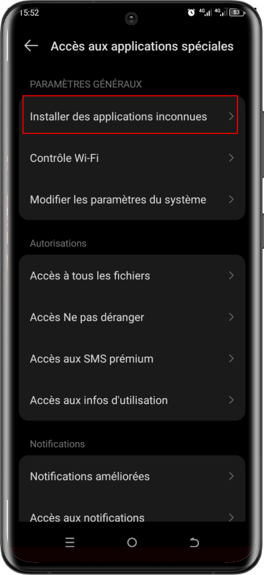 installation apk casino étape 1