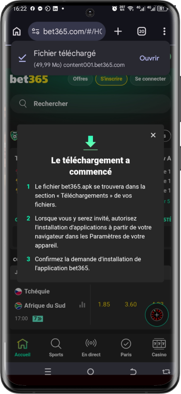 installation apk casino étape 3