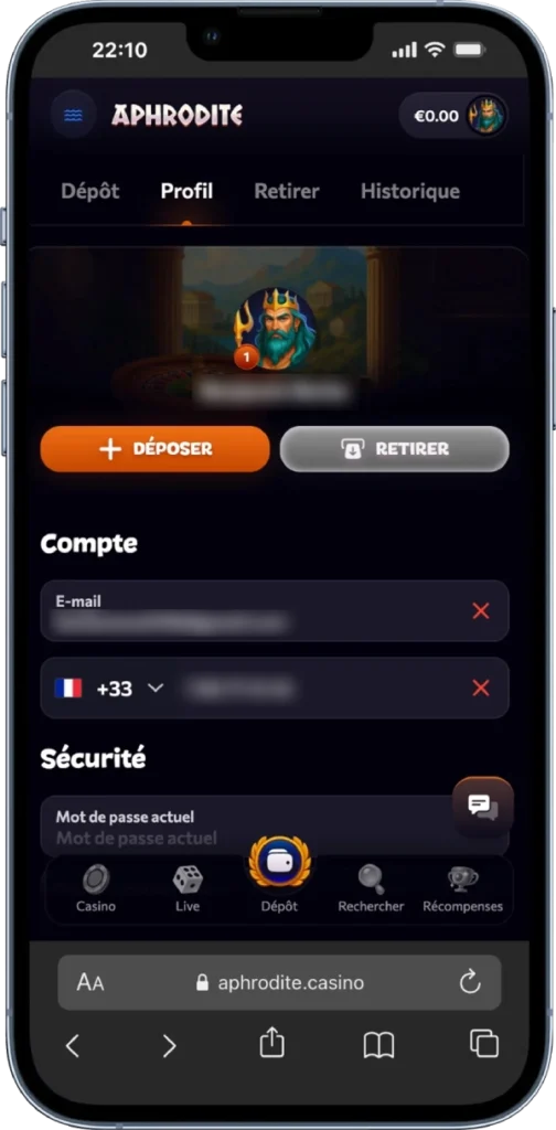 aphrodite expérience mobile