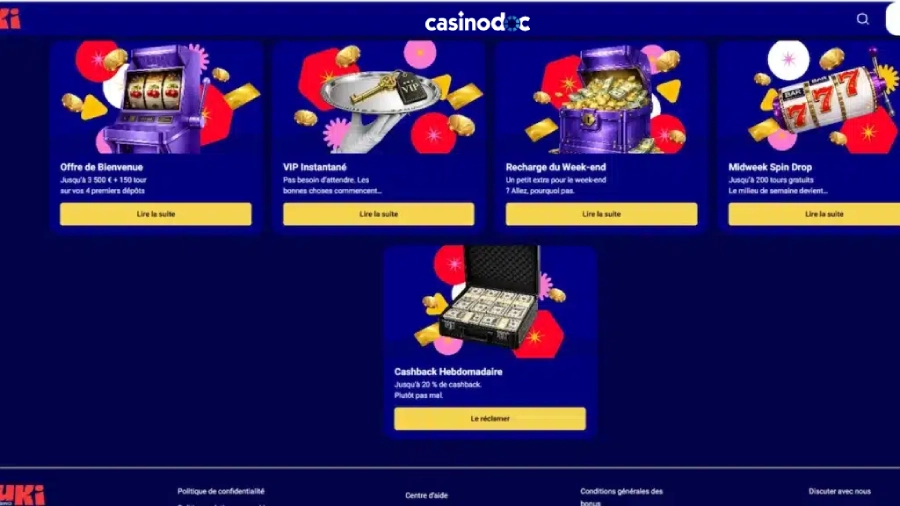 autres promotions sur yuki casino