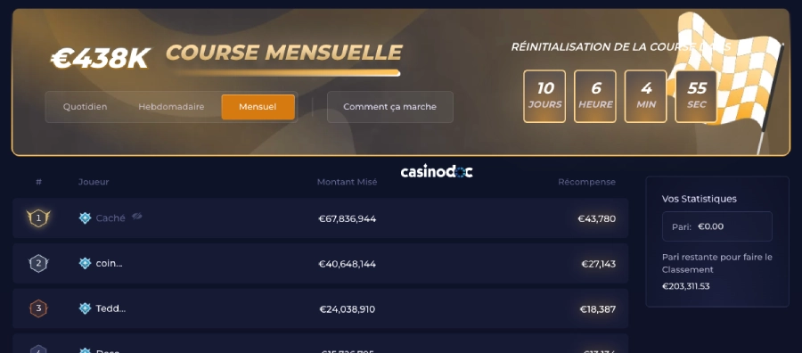 courses de rainbet casino
