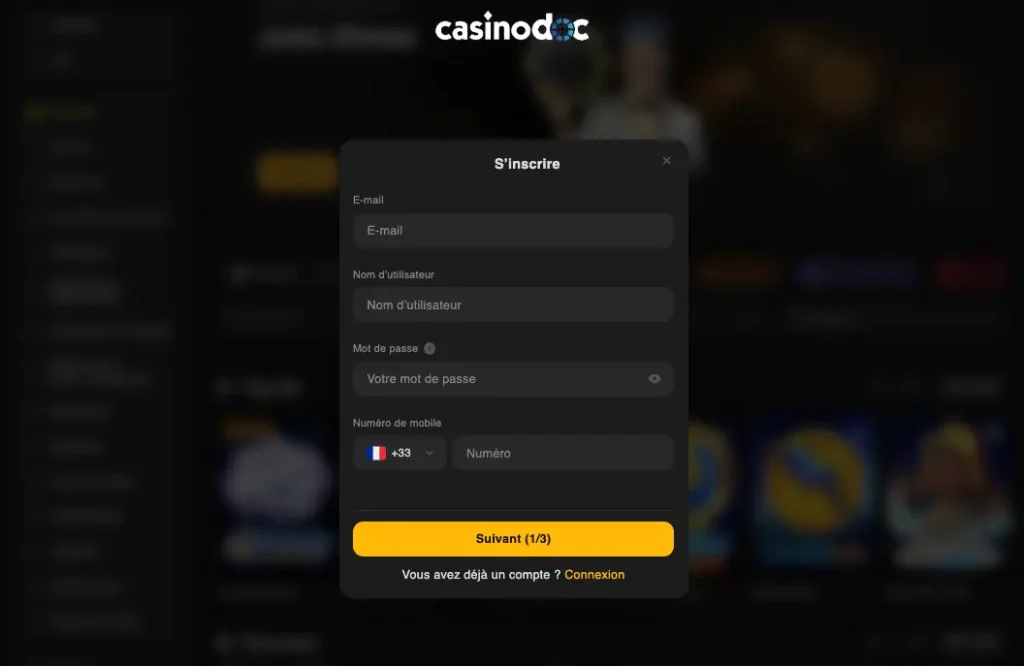 inscription étape 2 joka casino live