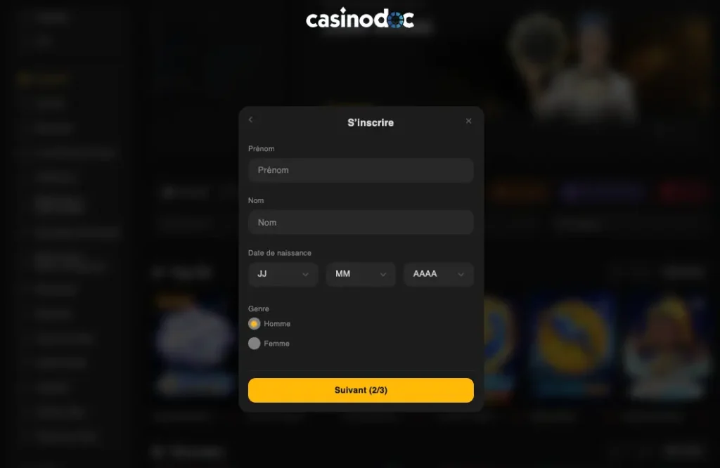 inscription étape 3 joka casino live